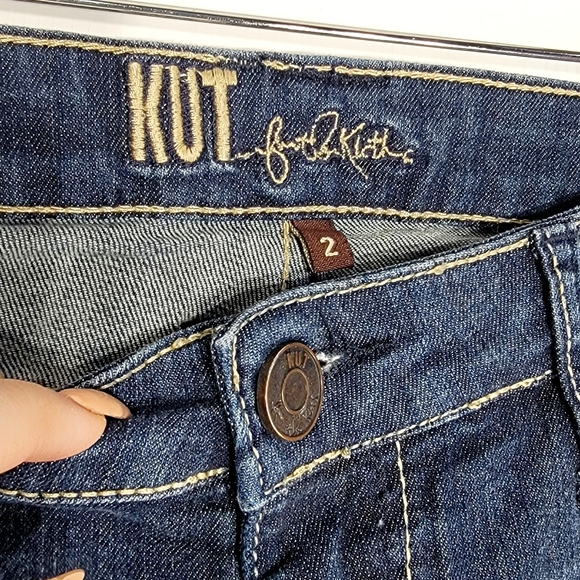4 for $20 Kut From The Kloth Low Rise Skinny Blue Jeans Embroidered Pockets - Picture 4 of 8